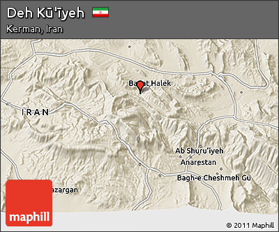 Shaded Relief 3D Map of Deh Kū'īyeh