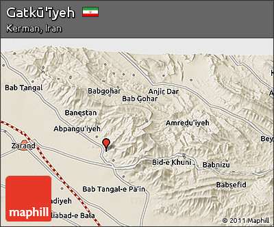 Shaded Relief 3D Map of Gatkū'īyeh