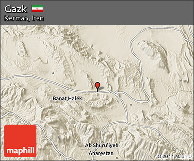 Shaded Relief 3D Map of Gazk