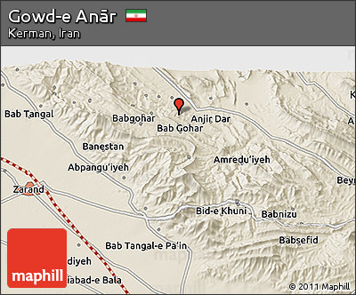 Shaded Relief 3D Map of Gowd-e Anār