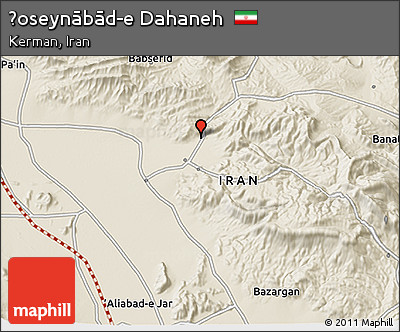 Shaded Relief 3D Map of Ḩoseynābād-e Dahaneh