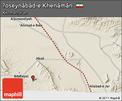 Shaded Relief 3D Map of Ḩoseynābād-e Khenāmān