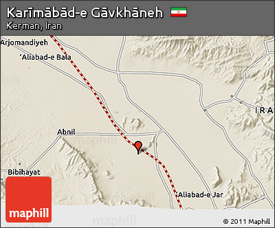 Shaded Relief 3D Map of Karīmābād-e Gāvkhāneh