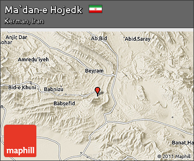 Shaded Relief 3D Map of Ma`dan-e Hojedk
