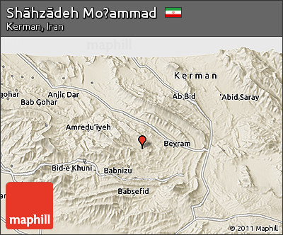 Shaded Relief 3D Map of Shāhzādeh Moḩammad