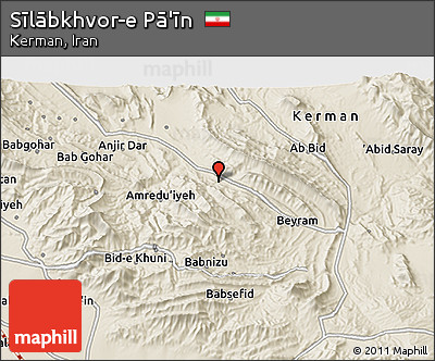 Shaded Relief 3D Map of Sīlābkhvor-e Pā'īn