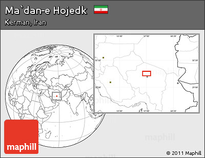 Blank Location Map of Ma`dan-e Hojedk