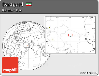 Blank Location Map of Dastgerd