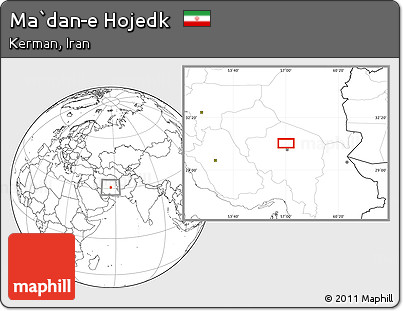 Blank Location Map of Ma`dan-e Hojedk