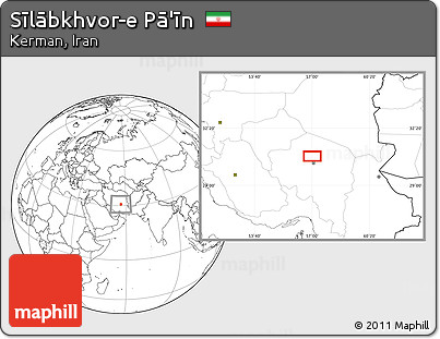 Blank Location Map of Sīlābkhvor-e Pā'īn