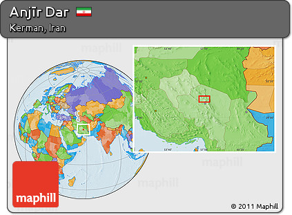 Political Location Map of Anjīr Dar
