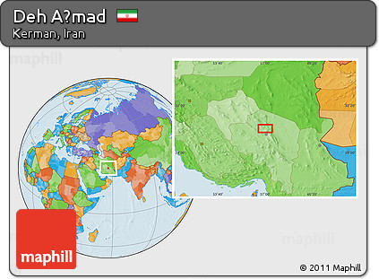 Political Location Map of Deh Aḩmad
