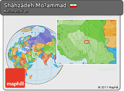 Political Location Map of Shāhzādeh Moḩammad
