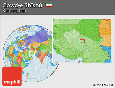 Political Location Map of Gowd-e Shīshū