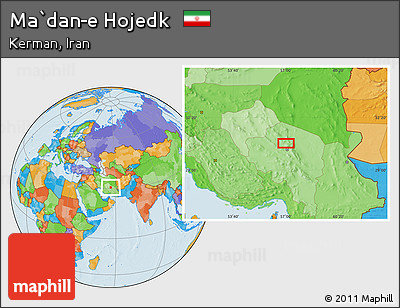 Political Location Map of Ma`dan-e Hojedk