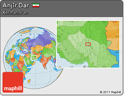 Political Location Map of Anjīr Dar