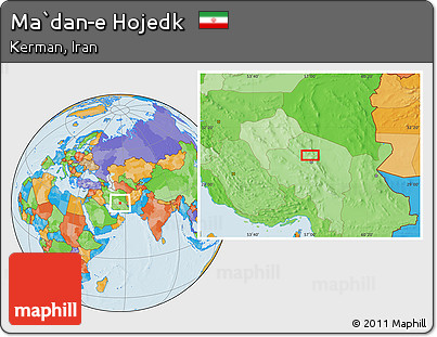Political Location Map of Ma`dan-e Hojedk
