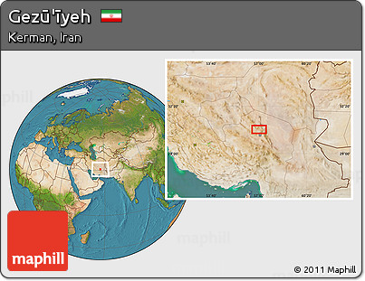Satellite Location Map of Gezū'īyeh