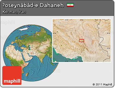 Satellite Location Map of Ḩoseynābād-e Dahaneh