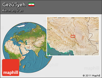 Satellite Location Map of Gezū'īyeh