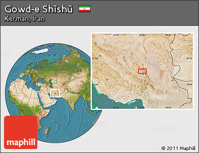 Satellite Location Map of Gowd-e Shīshū