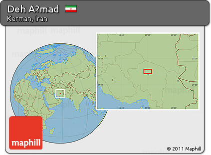 Savanna Style Location Map of Deh Aḩmad
