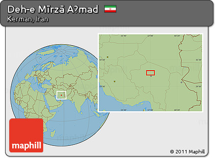 Savanna Style Location Map of Deh-e Mīrzā Aḩmad