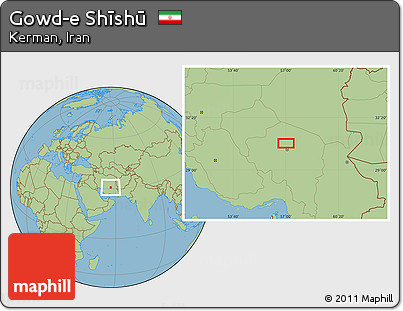 Savanna Style Location Map of Gowd-e Shīshū
