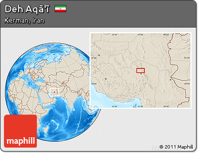 Shaded Relief Location Map of Deh Aqā'ī