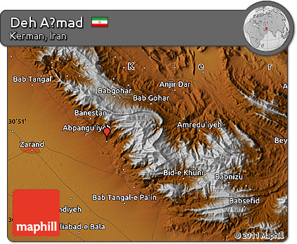 Physical Map of Deh Aḩmad