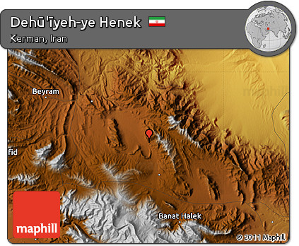Physical Map of Dehū'īyeh-ye Henek