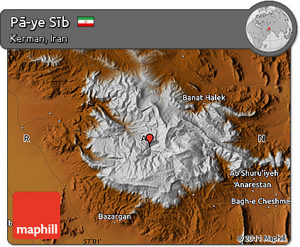 Physical Map of Pā-ye Sīb