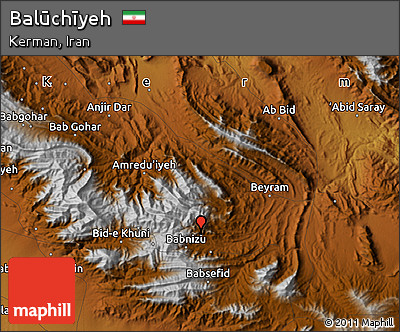Physical Map of Balūchīyeh