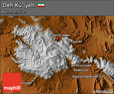 Physical Map of Deh Kū'īyeh