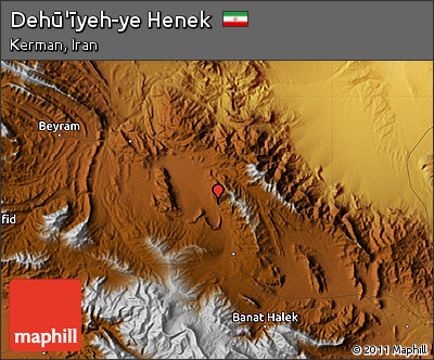 Physical Map of Dehū'īyeh-ye Henek