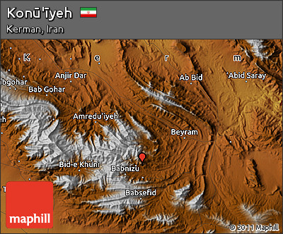 Physical Map of Konū'īyeh