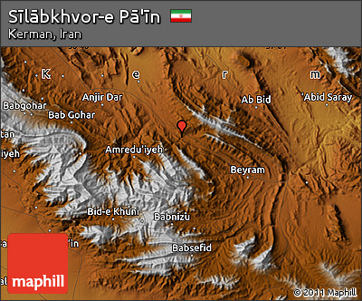 Physical Map of Sīlābkhvor-e Pā'īn