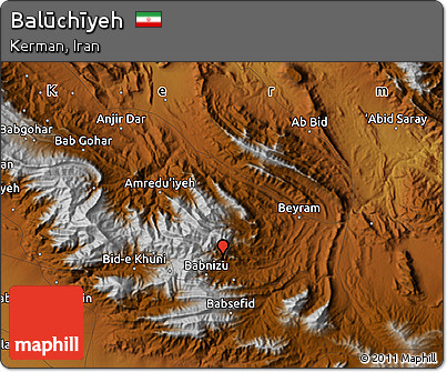 Physical Map of Balūchīyeh