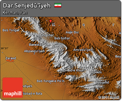 Physical Map of Dar Senjedū'īyeh