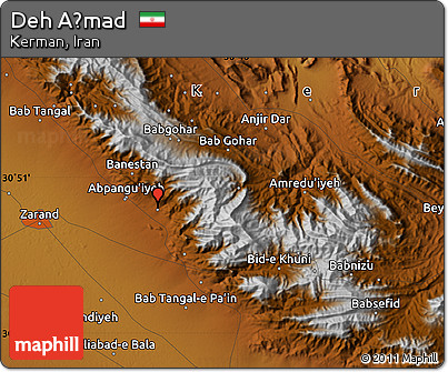Physical Map of Deh Aḩmad