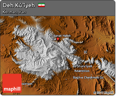 Physical Map of Deh Kū'īyeh