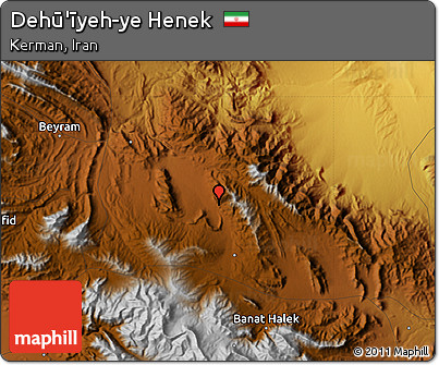 Physical Map of Dehū'īyeh-ye Henek