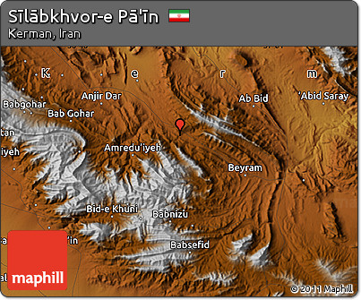 Physical Map of Sīlābkhvor-e Pā'īn