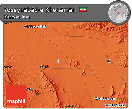 Political Map of Ḩoseynābād-e Khenāmān