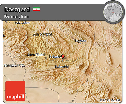 Satellite Map of Dastgerd