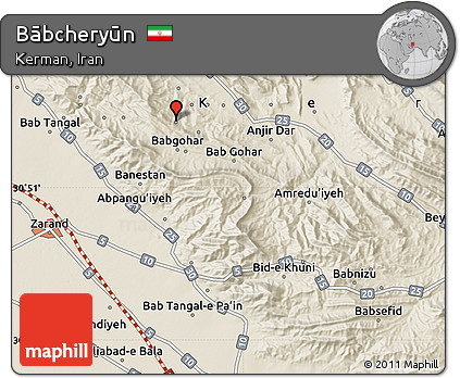 Shaded Relief Map of Bābcheryūn