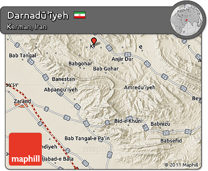 Shaded Relief Map of Darnadū'īyeh