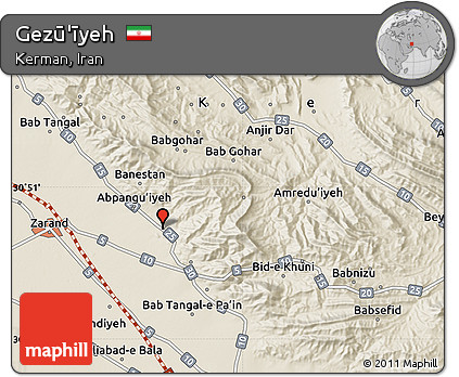 Shaded Relief Map of Gezū'īyeh