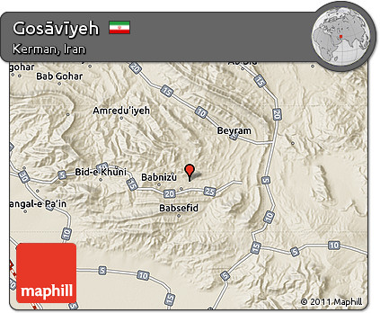 Shaded Relief Map of Gosāvīyeh