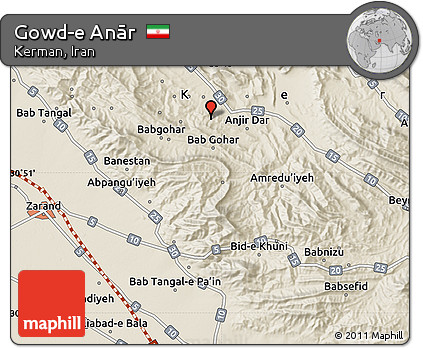 Shaded Relief Map of Gowd-e Anār